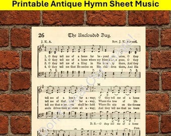 Partitura imprimible del himno antiguo "El día sin nubes"