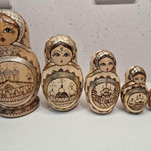 Vintage Rare Russian nesting doll, Matryoshka doll, Hand painted Wooden Dolls, 6 pieces, Vintage Russian Dolls