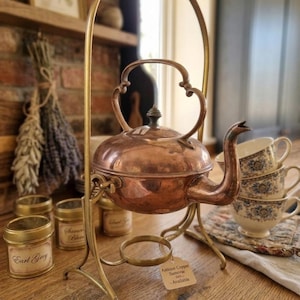 Victorian Copper Samovar, Brass Tea Urn, Antique Kitchen Decor