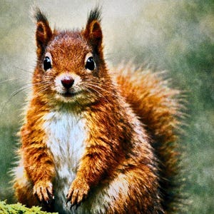 Framed Red Squirrel Wall Art — British Wildlife Fine Art Print, Rustic Woodland Decor