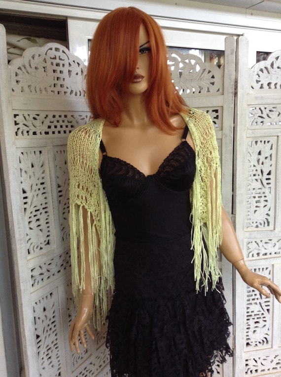 Shrug Handmade Knitted Bolero Mini Bolero in Lemon Yellow Etsy