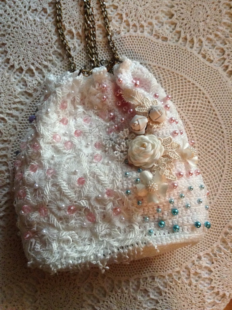 Bag Pouch Delicate Bag Romantic Wedding Bag Crochet Lace Etsy