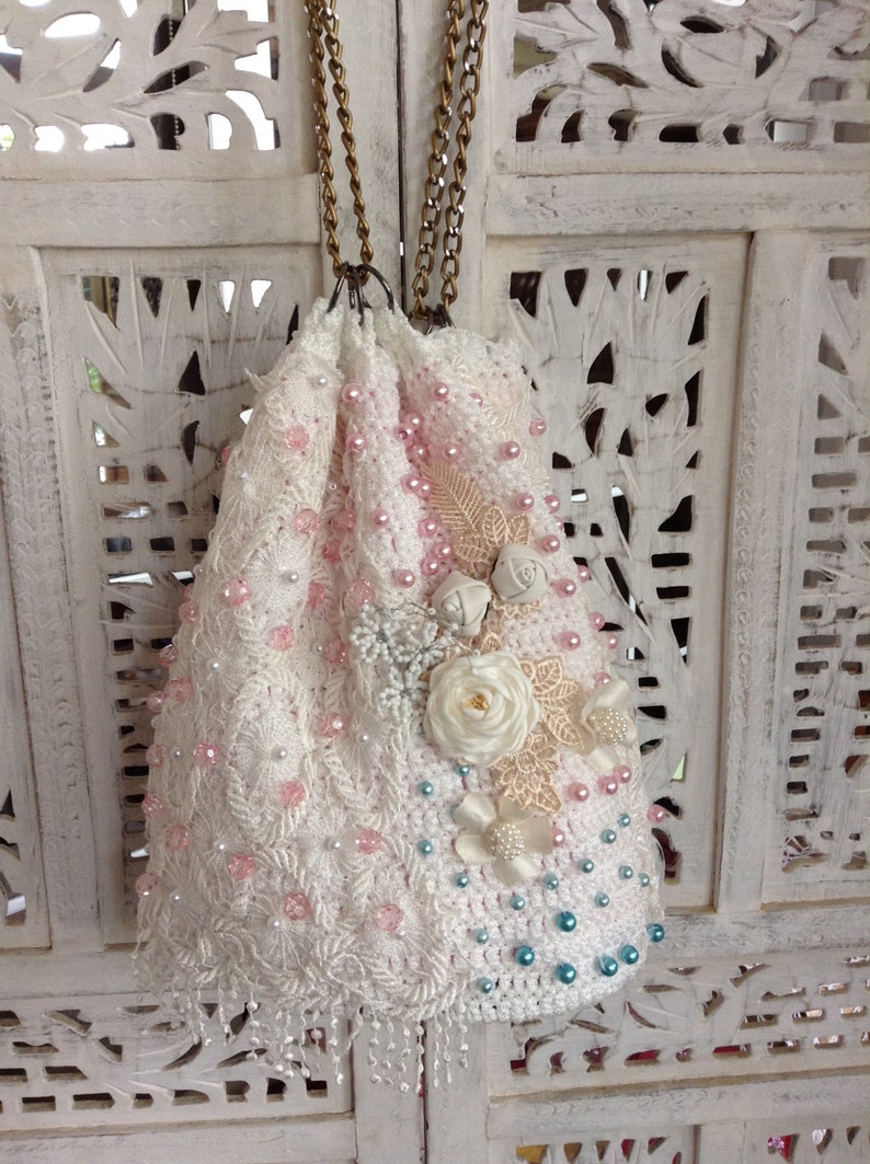 Bag Pouch Delicate Bag Romantic Wedding Bag Crochet Lace Etsy