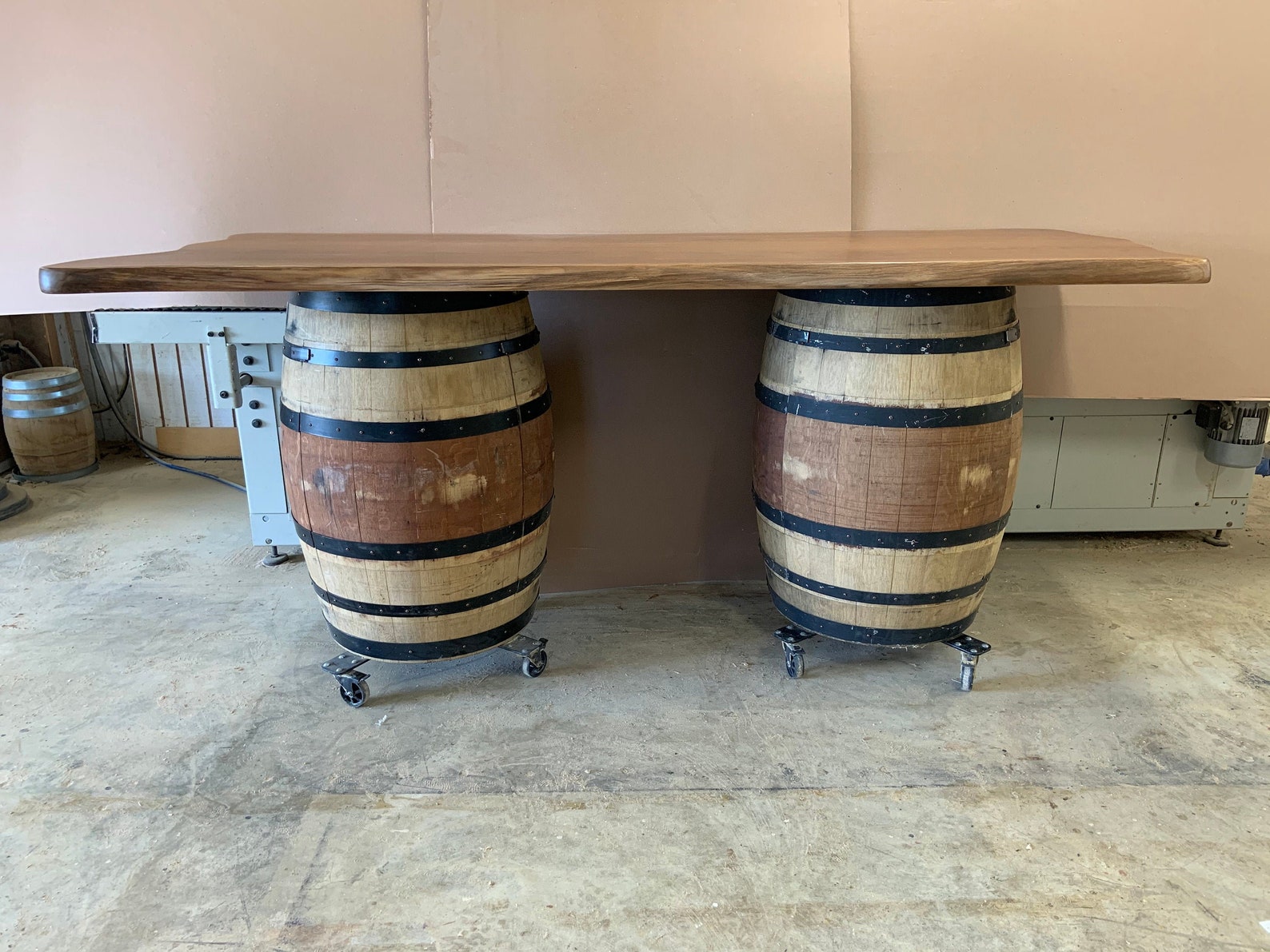 Walnut Mobile Bar With Keg Space and Beer Tap Indoor or Outdoor Bar