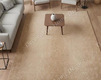 Hand Tufted Beige Deer Print Rug I Hand-Tufted Woodland Rug