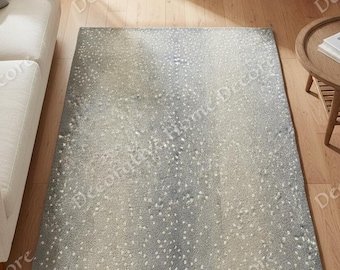 Hand Tufted Grey Deer Print Rug I Hand-Tufted Woodland Rug