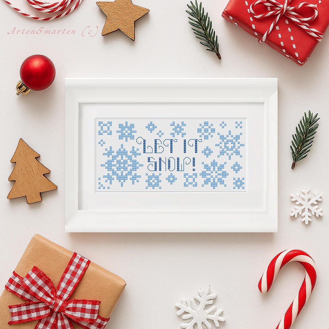 Christmas Cross Stitch Pattern Let It Snow - Digital Download, PDF File ...