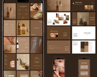 Complete Brand System for Canva | Brand Guidelines + Instagram Templates | Beauty & Wellness Identity Kit