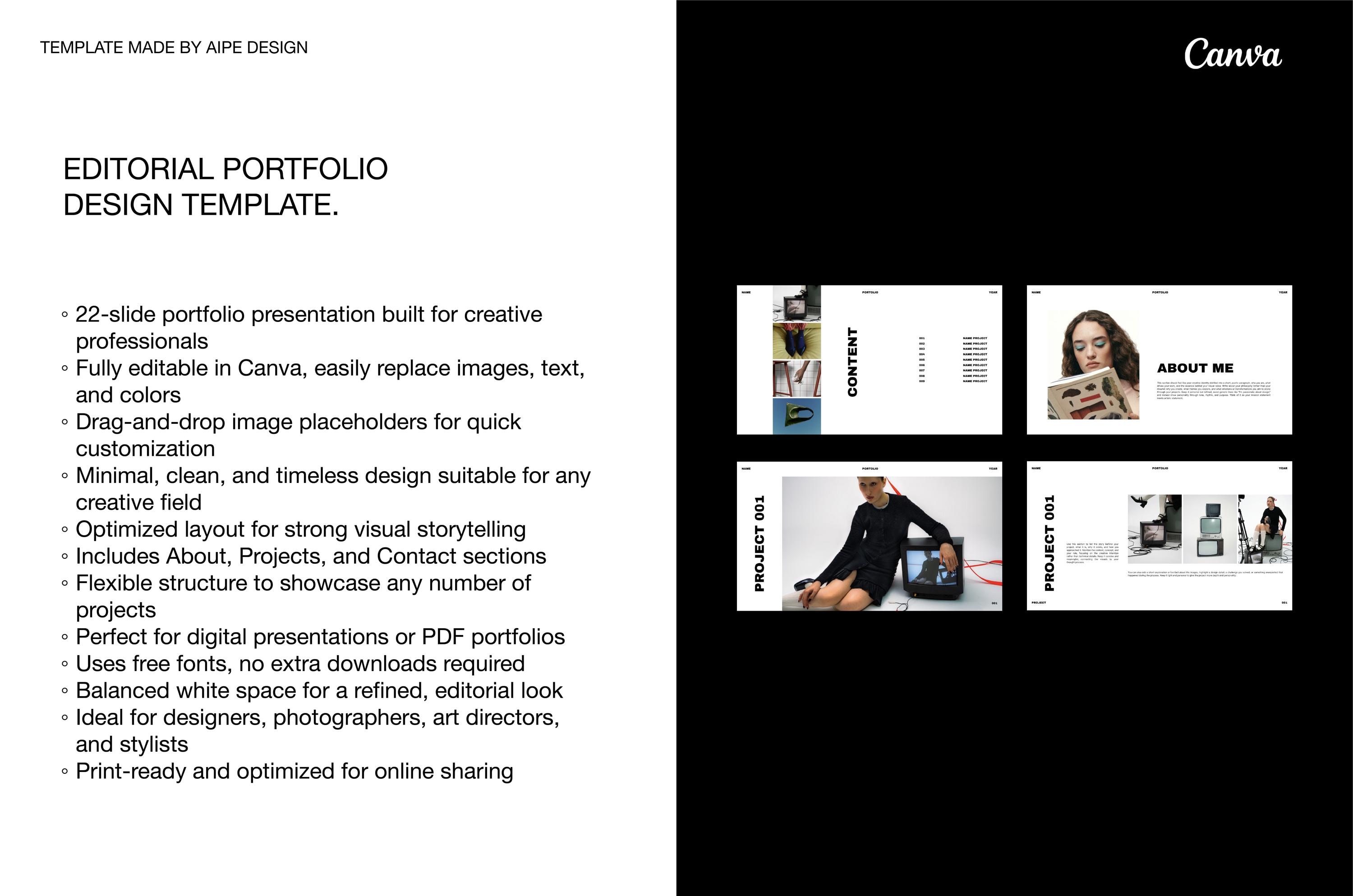 Minimal Canva Presentation Template | Editorial Modern Slides for Any ...