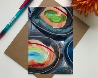 Abstract Art Watercolor Notecard | Thinking of You Card | Modern Art Card