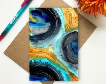 Abstract Art Watercolor Notecard | Thinking of You Card | Modern Art Card