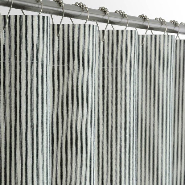 White Cotton Shower Curtain Etsy