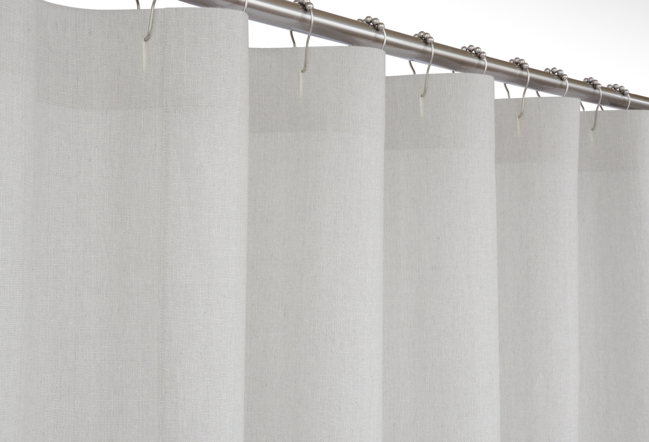 Light Grey Linen Shower Curtain 72 wide Extra Long | Etsy