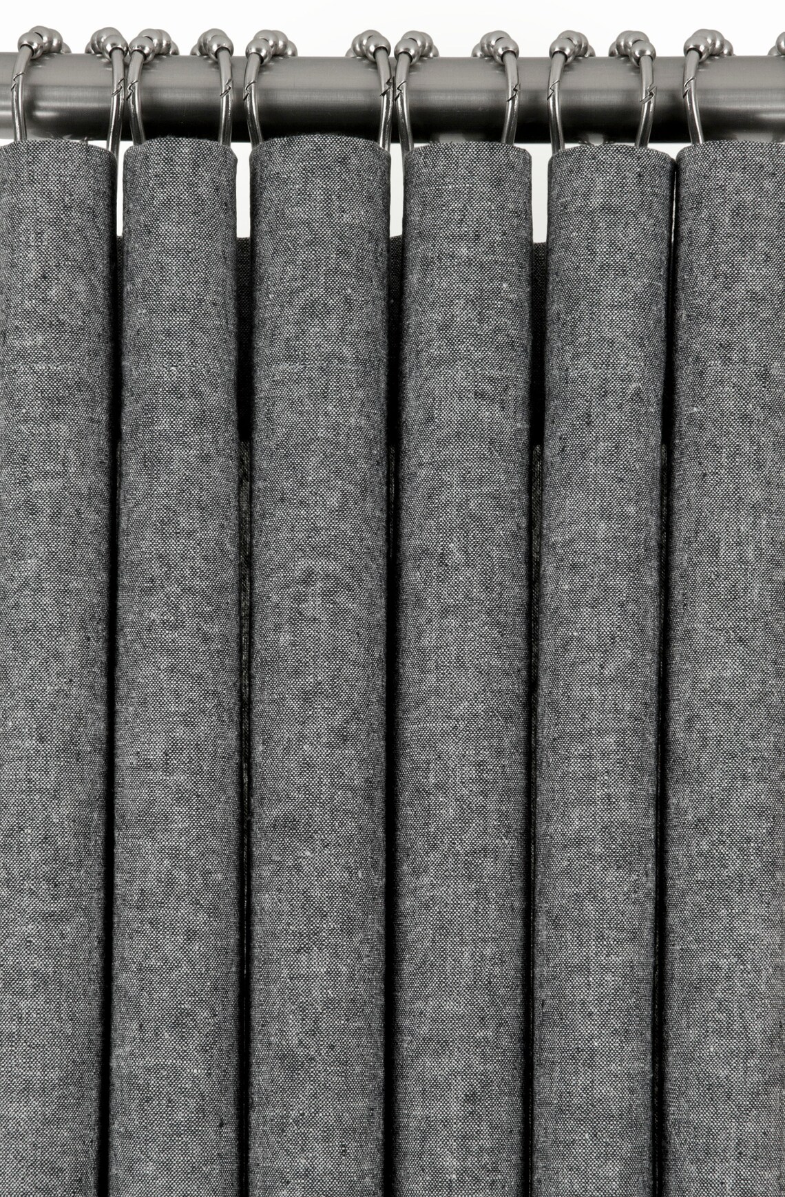 Charcoal Grey Linen Shower Curtain 72 wide Extra Etsy