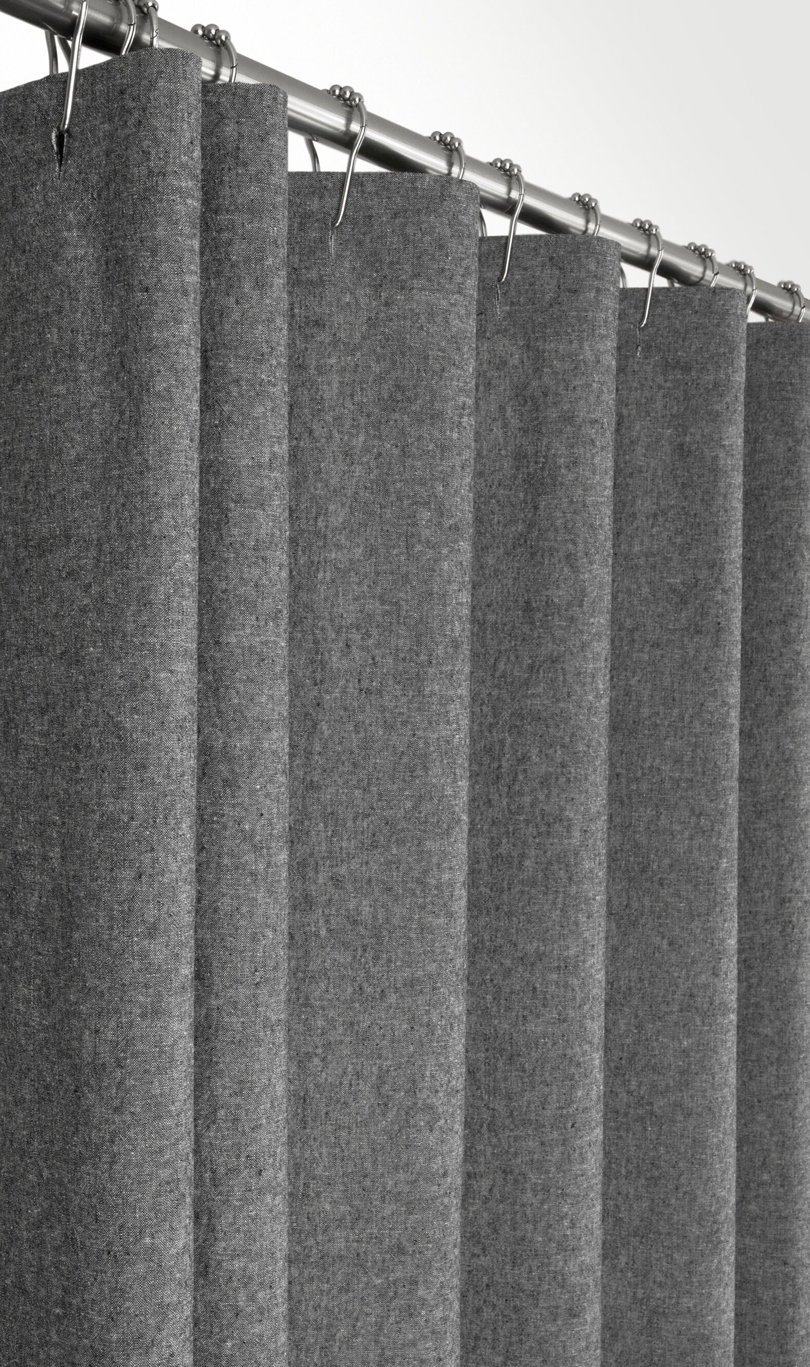 Charcoal Grey Linen Shower Curtain 72 wide Extra Etsy