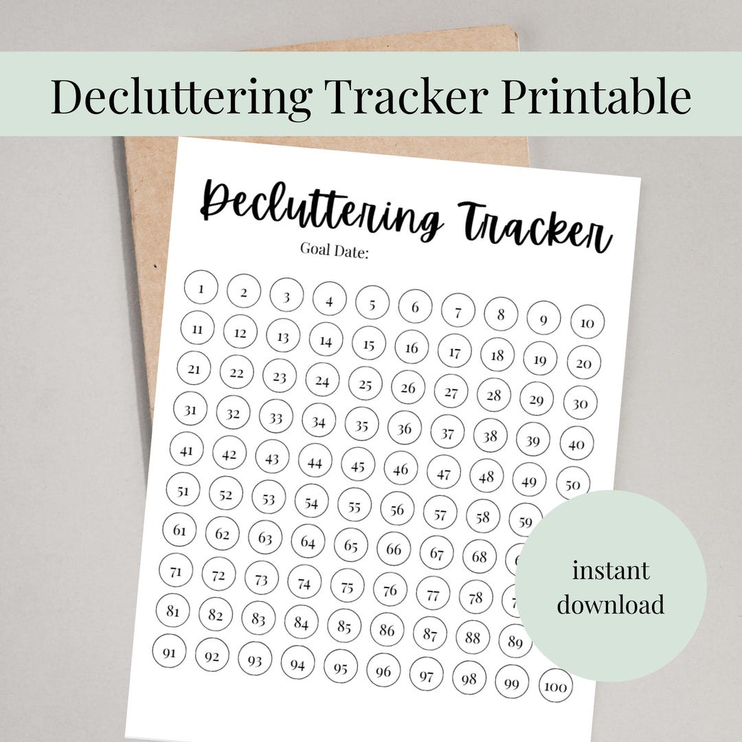 Decluttering Tracker Printable | Simplifying Your House | Home Organization - Etsy