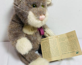 VNTG Boyds Bears 11" Cat SWEETPEA J. B. Bean Series 1990's Jointed, Tags, Retired