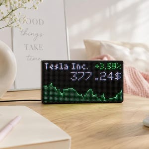 株価ティッカーLEDディスプレイ - リアルタイムの仮想通貨、外国為替、株式 | トレーダーと投資家へのギフト | 手作りのデスクガジェット