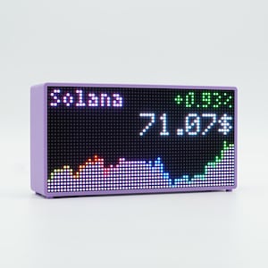 Custom LED Stock Ticker – Personalized Crypto Price Display | DIY Kit: 64x32 Matrix & Housing | 3D Printed Maker Gift Handmade