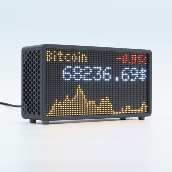 Stock Crypto Forex LED Ticker - Affichage des prix Wi-Fi en direct - Météo, actualités, horloge à bascule - Cadeau pour les commerçants et les investisseurs | Tickr.Desk Pro
