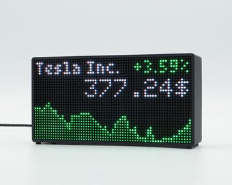 LED Desk Ticker — Stocks, Crypto, Weather & Streaming | Handmade | Tickr.Desk Lite