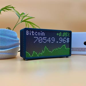 Stock Crypto Forex LED Ticker – Live Wi-Fi Price Display – Weather, News, Flip Clock – Gift for Traders & Investors | Tickr.Desk Pro