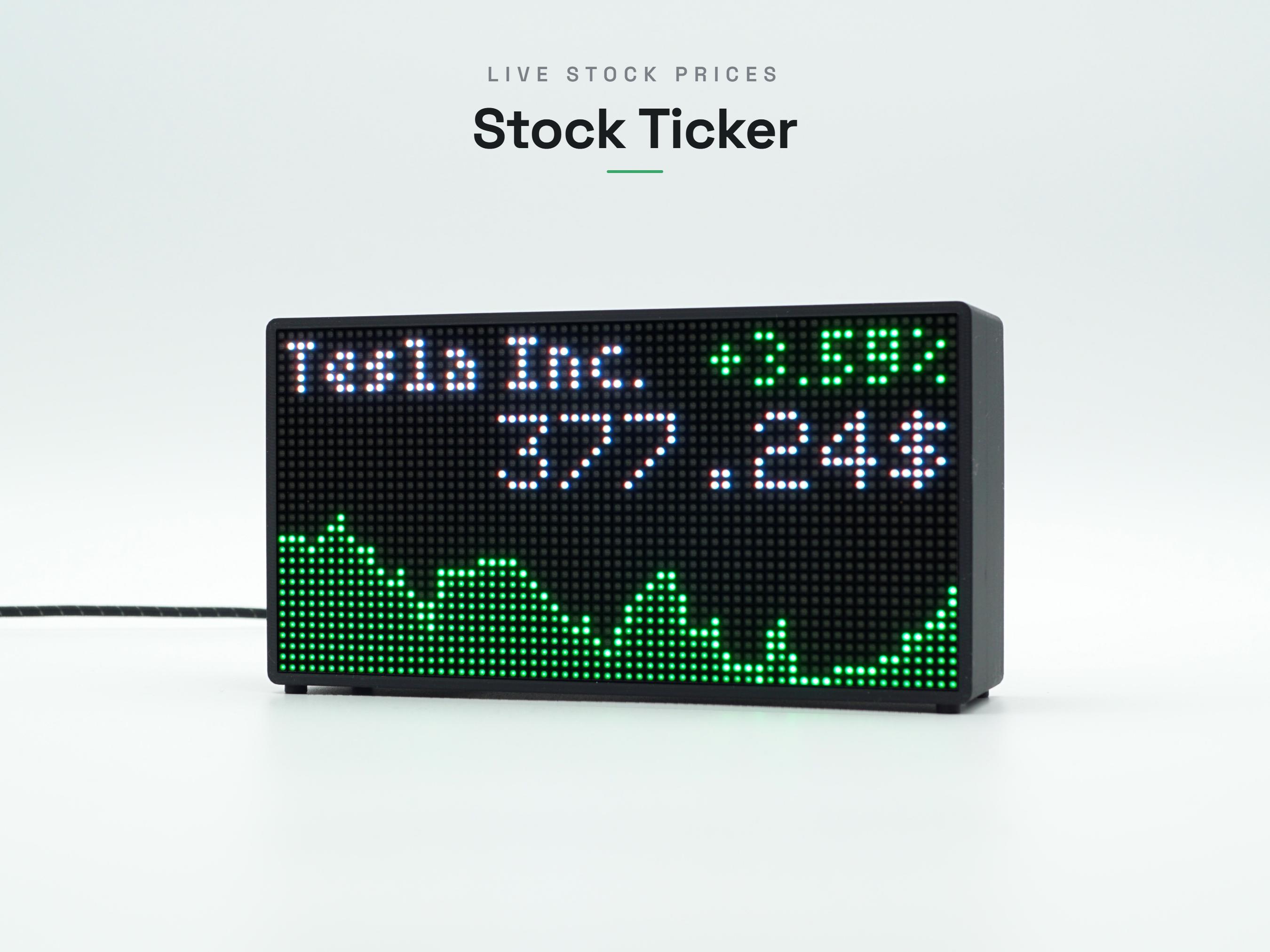 LED Stock Market Ticker - Live Prices, Crypto, Bitcoin, Weather, News - WiFi Desk Gadget