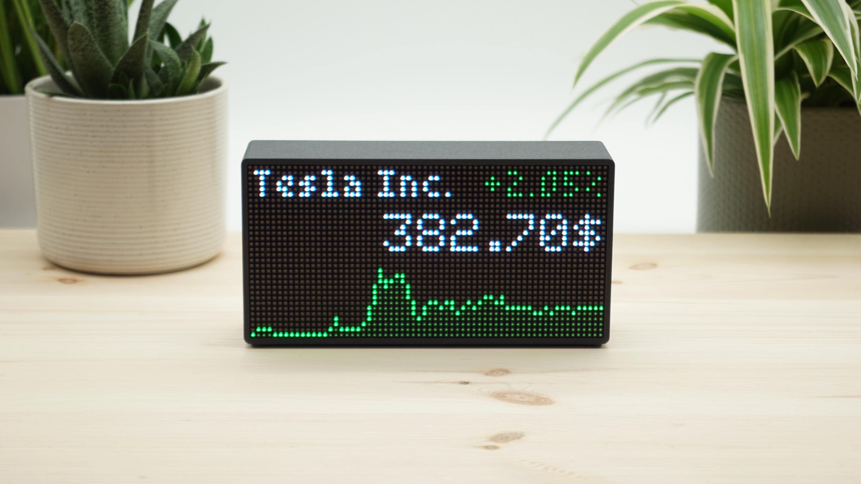 LED Stock Market Ticker - Live Prices, Crypto, Bitcoin, Weather, News - WiFi Desk Gadget