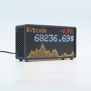Regalo artesanal – Indicador LED de acciones y criptomonedas – Dispositivo de escritorio único para inversores – Precios Forex en tiempo real - Clima, noticias, reloj - Tickr.Desk Pro