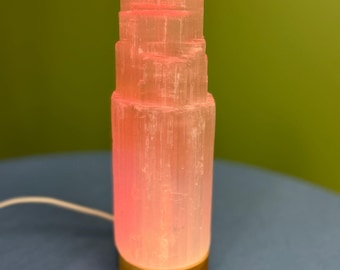 Seleniet torenlamp – natuurlijk kristallicht voor genezing, reiniging en huisdecoratie