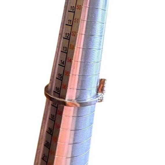 Dainty Hope Script Ring Sparkling Rhinestones Sil… - image 5