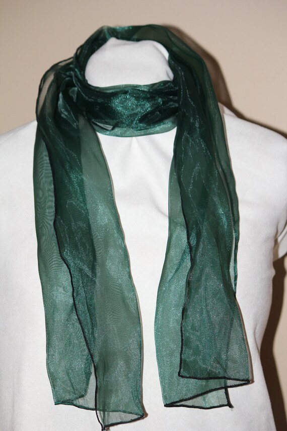 Items similar to Forest Green Silk Organza Scarf on Etsy