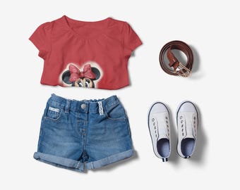 Niedliches Minnie Mouse T-Shirt | T-Shirt mit roter Schleife