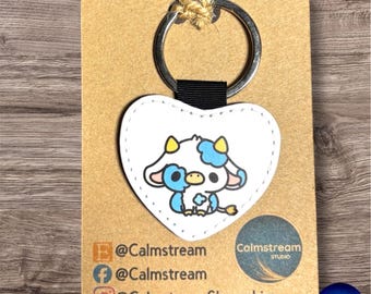 Cow Design Keyring – Sublimated Artwork by Neurodiverse Young Artist