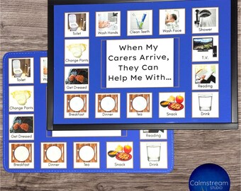 Personalised Actions & Needs Communication Board | Autism SEN Dementia Aphasia Aid | Laminated or Aluminium