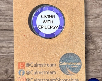 Epilepsy Awareness Badge – Living With Epilepsy Pin – Purple Design – 25mm, New Design