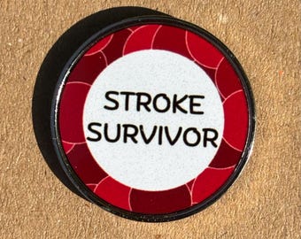 Stroke Survivor Pin Badge – Red Awareness – Stainless Steel – 25 mm