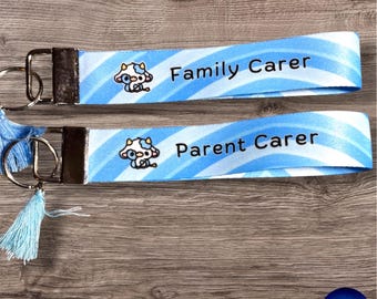 Parent / Family Carer Wristlet Keyring – Cow Design Collaboration – “Strength You Will Never Fully See"