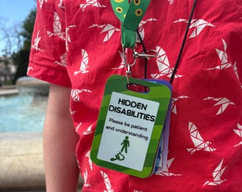 Hidden Disabilities Awareness Badge (PVC Lanyard Card + Free Black Lanyard)