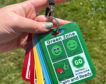 Zones of Regulation Lanyard Cards – Set of 8 (Sublimated PVC)