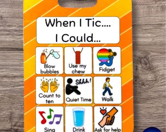 When I Tic… I Could… – Orange Stripe PVC Card, Tourettes, Autism, ADHD