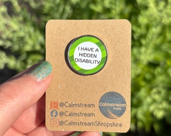 Hidden Disabilities Pin Badge – Green Awareness – Stainless Steel – 25 mm
