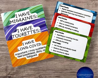 Chronic Illness & Hidden Disabilities Wallet Cards / Lanyard Badges (Sublimated Aluminium)
