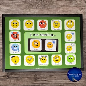 Visual Communication -Interactive Emotion Chart – Feelings Communication, Therapy, Classroom -PECS - I am feeling aid