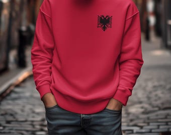 Albanian Eagle Embroidered Crewneck Unisex Sweatshirt