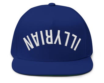 Upside Down Illyrian Embroidered Hat Yupoong 6007 Flat Bill Snapback