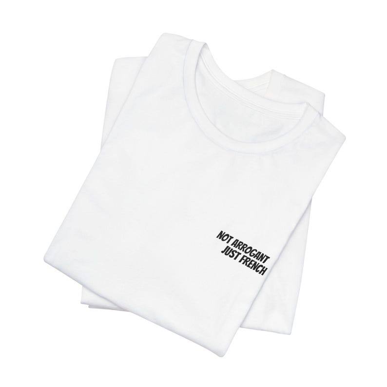 Not Arrogant Just French T-Shirt, Embroidered Parisian Style Daily Wear Tee image 1