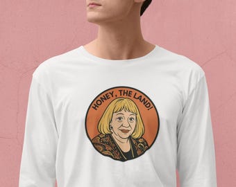 Honey The Land ポートレート ロングスリーブTシャツ | シルヴィア・ブラウン風ヴィンテージグラフィックシャツ