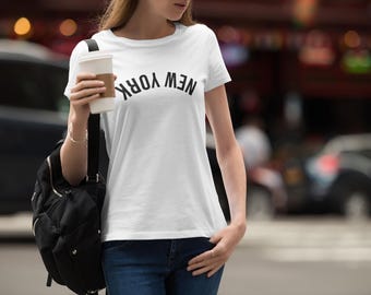 Upside-Down NYC T-Shirt | Cotton Unisex Casual Tee | New York City