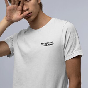 Not Arrogant Just French T-Shirt, Embroidered Parisian Style Daily Wear Tee image 7